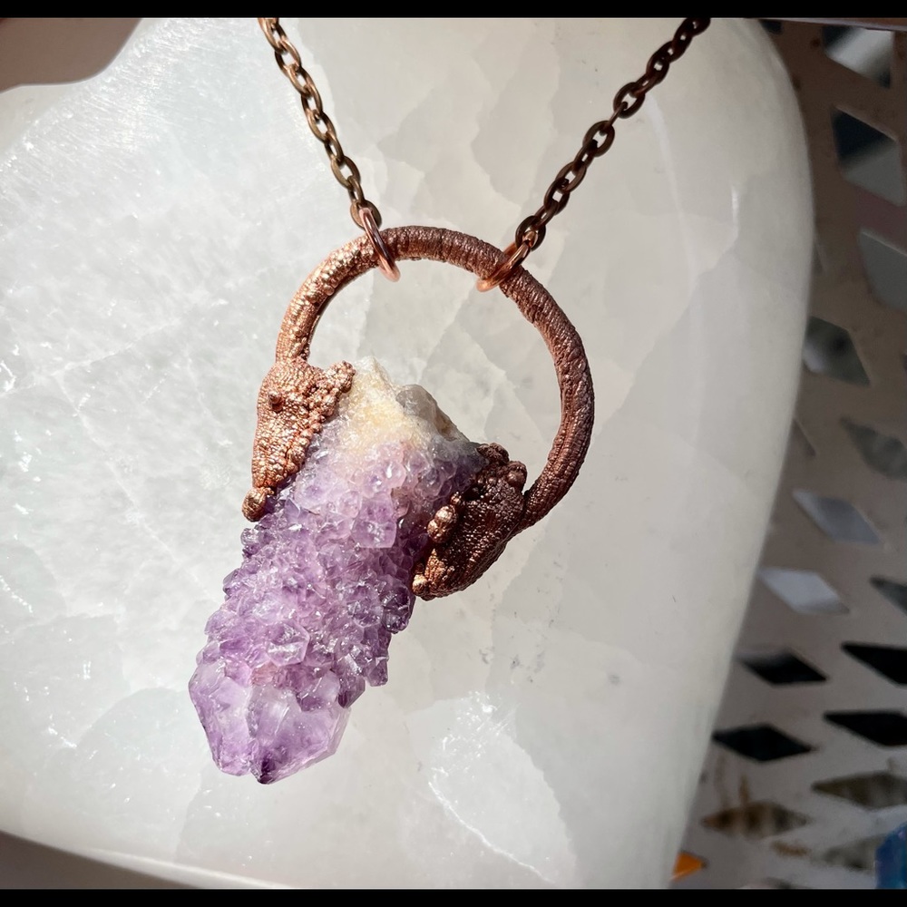 Spirit quartz electroformed necklace